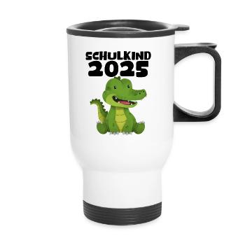 Écolier 2025 Inscription des jeunes filles à l’école 2025 Décoration - Tasse isotherme avec poignée - blanc - Devant