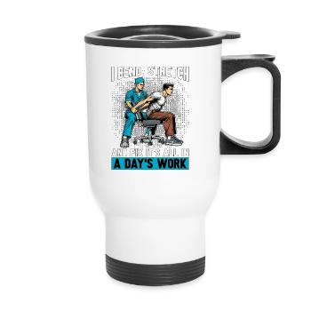 Physiothérapeute I Bend Stretch Massothérapie - Tasse isotherme avec poignée - blanc - Devant