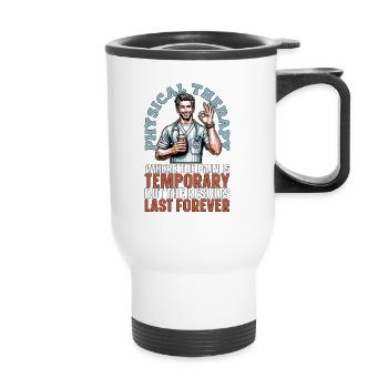 Physical Therapy Where The Pain Is Chiropractor - Thermal mug with handle - white - Front