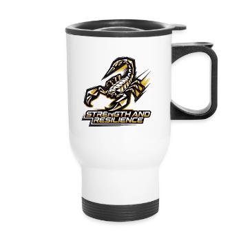 STRENGTH AND RESILIENCE - Thermal mug with handle - white - Front