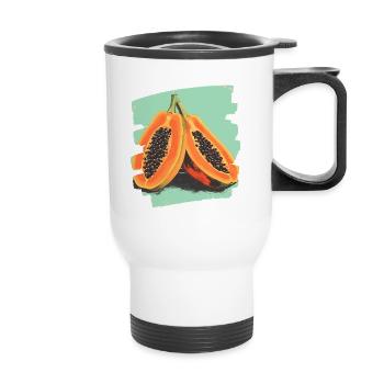 Papaya - Thermobecher mit Tragegriff - Weiß - Vorne