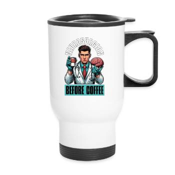 Neurosurgeon Before Brain Doctor Coffee Lover - Thermal mug with handle - white - Front