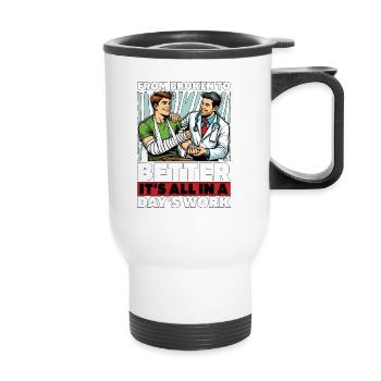 Orthopedic Surgeon From Broken To Better Doctor - Thermal mug with handle - white - Front