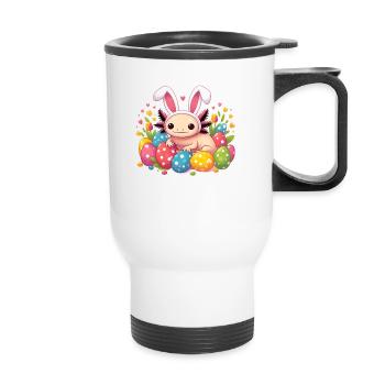 Axolotl de Pâques vintage - Joyeuses Pâques - Tasse isotherme avec poignée - blanc - Devant