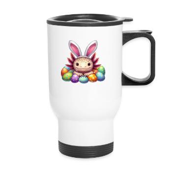Axolotl de Pâques - Joyeuses Pâques - Tasse isotherme avec poignée - blanc - Devant