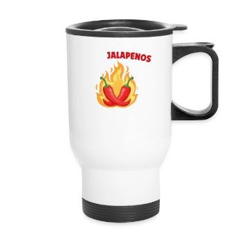 I Like Jalapenos And Maybe 3 People Funny Jalapeño - Thermobecher mit Tragegriff - Weiß - Vorne