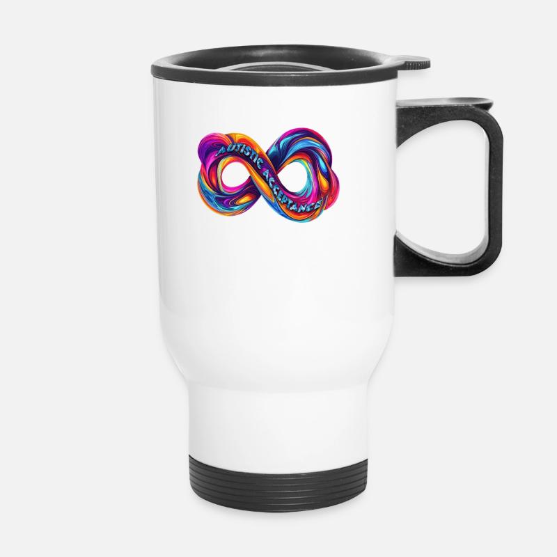 Infinity Symbol Autistic Acceptance - Thermal mug with handle - white