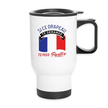 Fierté du drapeau français - Tasse isotherme avec poignée - blanc - Devant