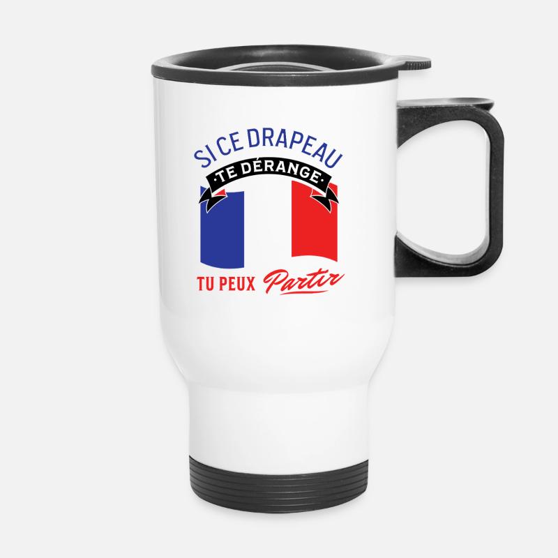 Fierté du drapeau français - Tasse isotherme avec poignée - blanc
