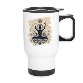 Yoga Namaste Meditation - Thermobecher mit Tragegriff - Weiß - Vorne