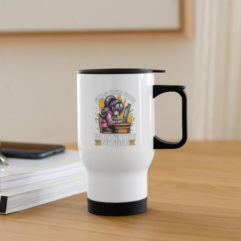 Coder Girls Who Code Write The Future Developer Thermobecher mit Tragegriff