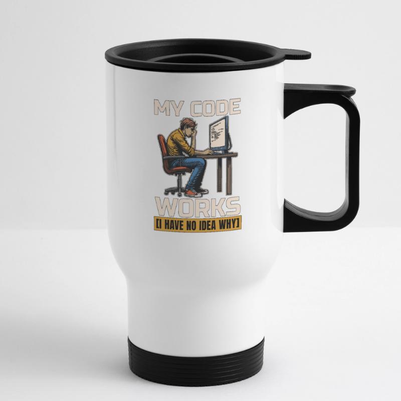 Coder My Code Works I Have No Idea Web Developer Thermobecher mit Tragegriff
