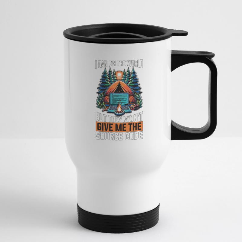 Coder Je peux réparer le monde Développeur Web Codeurs Tasse isotherme avec poignée