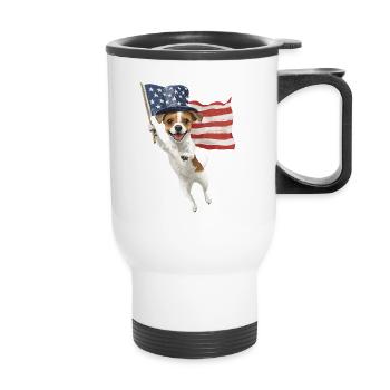 Jack Russell Terrier - Thermobecher mit Tragegriff - Weiß - Vorne