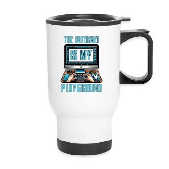 Coder The Internet Is My Playground Web Developer - Thermobecher mit Tragegriff - Weiß - Vorne