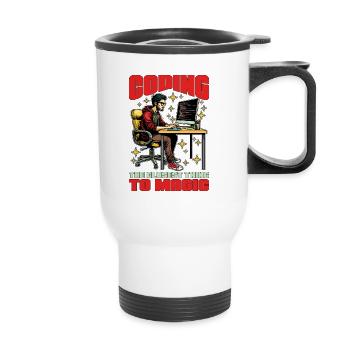 Coder Coding The Closest Thing To Magic Developer - Thermobecher mit Tragegriff - Weiß - Vorne