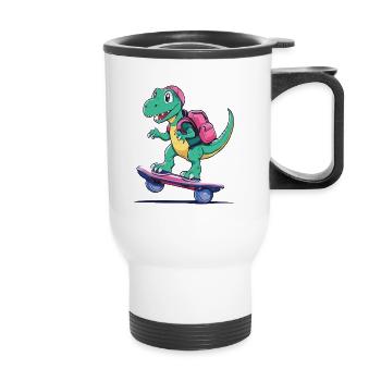 Dino Life est meilleur si vous faites du hoverboard - Tasse isotherme avec poignée - blanc - Devant