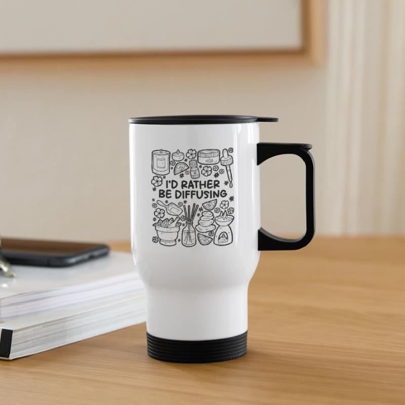 I'd Rather Be Diffusing – Aromatherapy Thermal mug with handle