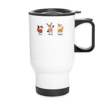 Renard, cerf, tigre, animaux, subtil anti- - Tasse isotherme avec poignée - blanc - Devant