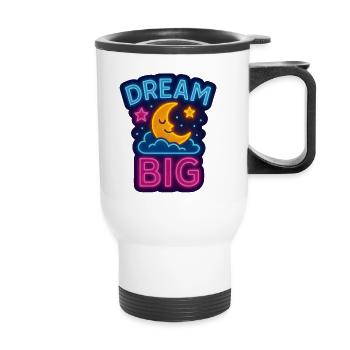Dream Big – Dreaming Moon in Neon - Thermal mug with handle - white - Front