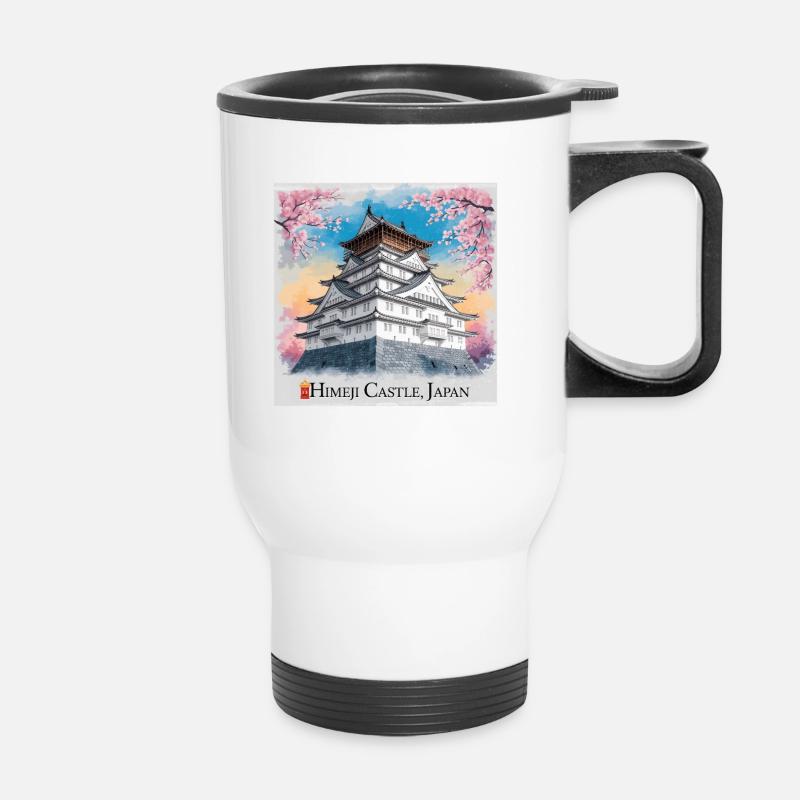 Himeji Castle Japan - Thermobecher mit Tragegriff - Weiß