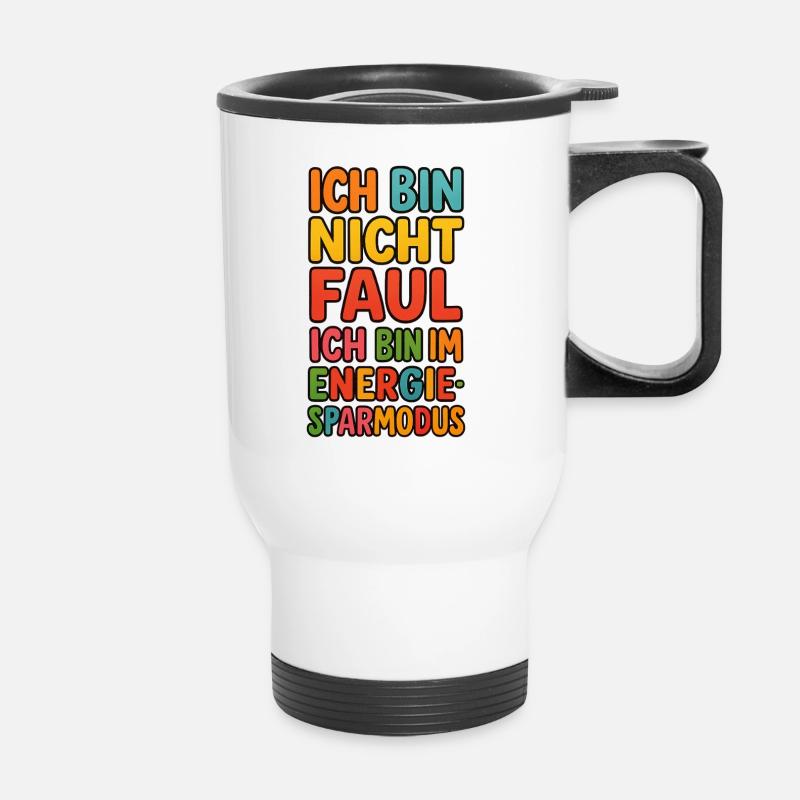 I'm not lazy, I'm in power saving mode - Thermal mug with handle - white