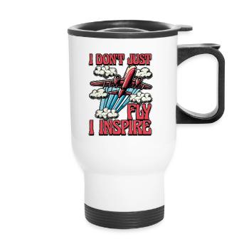 Instructeur de vol Je ne pilote pas seulement École de pilotage - Tasse isotherme avec poignée - blanc - Devant