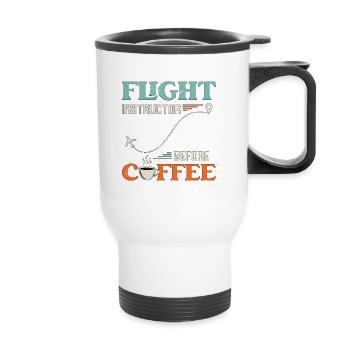 Instructeur de vol avant l’amateur de café de l’aviation - Tasse isotherme avec poignée - blanc - Devant