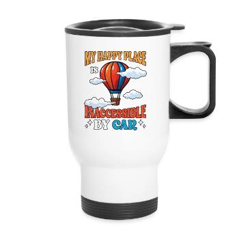 Hot Air Ballooning My Happy Place Balloon Aircraft - Thermobecher mit Tragegriff - Weiß - Vorne