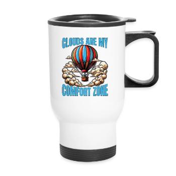 Hot Air Ballooning Clouds Are My Comfort Aviation - Thermobecher mit Tragegriff - Weiß - Vorne