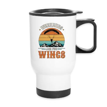 Paragliding Weekends Are For Wings Parachuting - Thermal mug with handle - white - Front