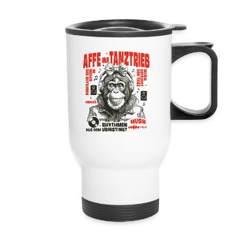 Monkey on Beats Shirt : De la musique avec de l’attitude - Tasse isotherme avec poignée - blanc - Devant