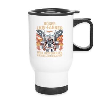 Camionneurs : parce que les répartiteurs ont aussi besoin de héros - Tasse isotherme avec poignée - blanc - Devant