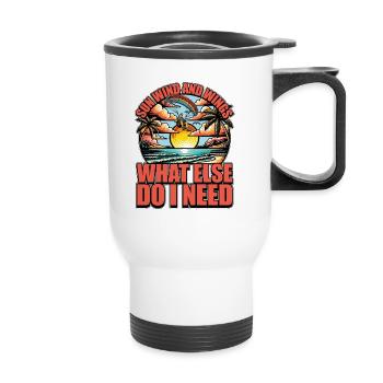 Parapente Soleil Vent Et Ailes Adore Parachutisme - Tasse isotherme avec poignée - blanc - Devant