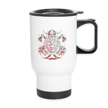 Evil Old Man Viking Under The Beard Wrath - Thermal mug with handle - white - Front