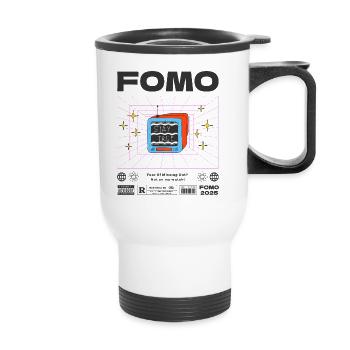 FOMO Shirt - Fear of Missing Out Trend - Streetwea - Thermobecher mit Tragegriff - Weiß - Vorne