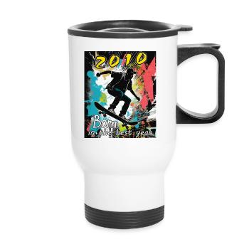 2010 SKAETER Born in the best year - Thermal mug with handle - white - Front