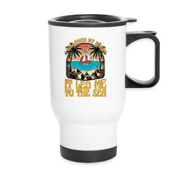 Sailing I Followed My Heart It Led Me To Boating - Thermal mug with handle - white - Front