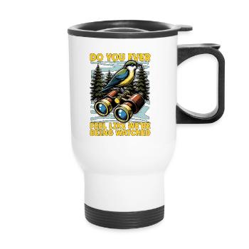 Ornithology Do You Feel Like We're Birdkeeper - Thermobecher mit Tragegriff - Weiß - Vorne