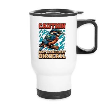 Ornithologie Attention Peut Observation aléatoire des oiseaux - Tasse isotherme avec poignée - blanc - Devant
