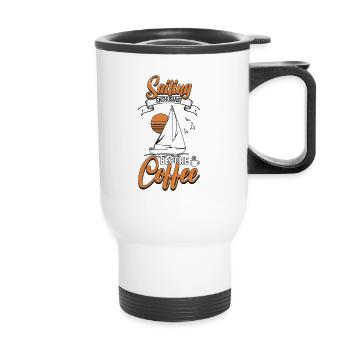 Sailing Enthusiast Before Boating Coffee Lover - Thermal mug with handle - white - Front