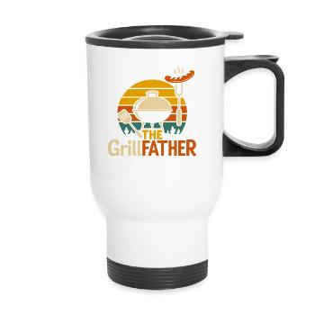 Grillspaß mit Stil - The GrillFather BBQ Kitchen - Thermobecher mit Tragegriff - Weiß - Vorne