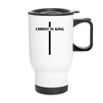 Christ is King Christian Faith Church Chri - Tasse isotherme avec poignée - blanc - Devant