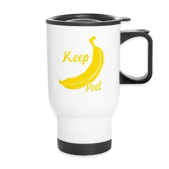Keep Peel – Humour de banane pour les gourmets et les créateurs de tendances - Tasse isotherme avec poignée - blanc - Devant