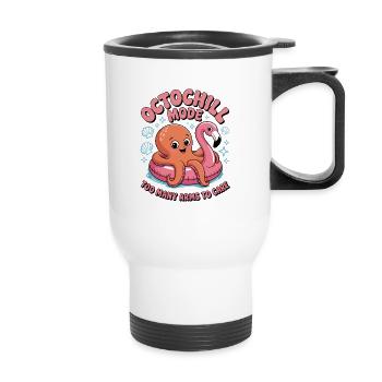 Octochill, mignon design de pieuvre - Tasse isotherme avec poignée - blanc - Devant