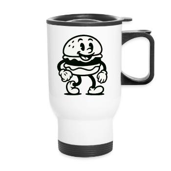 Burger Comic - Thermal mug with handle - white - Front