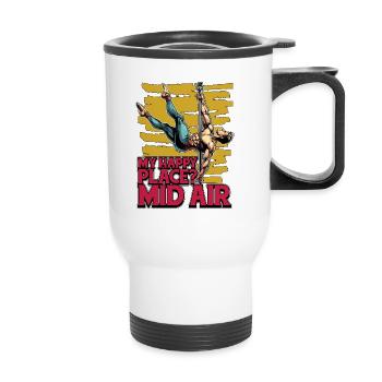Acro Dance My Happy Place Mid-Air Dance Teacher - Thermobecher mit Tragegriff - Weiß - Vorne