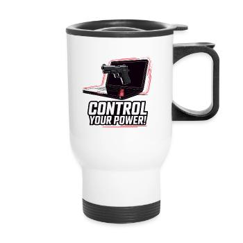 CONTROL YOUR POWER - Thermal mug with handle - white - Front