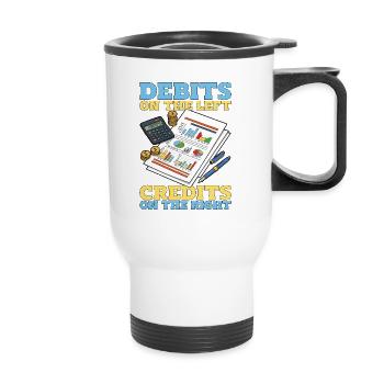 Accounting Debits On The Left Spreadsheet Finance - Thermobecher mit Tragegriff - Weiß - Vorne