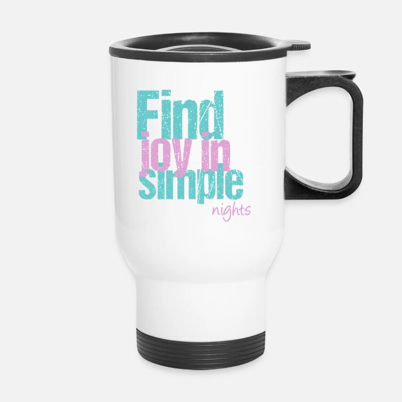 Finding joy in quiet nights - Thermal mug with handle - white